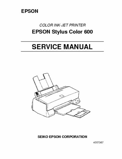 Epson Stylus Color 600 Epson Stylus Color 600  COLOR INK-JET PRINTER Service Manual